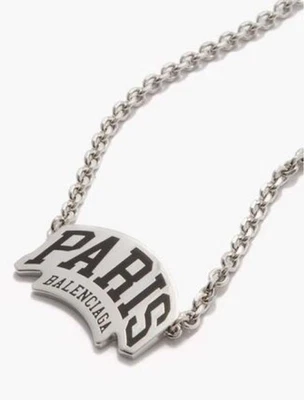BALENCIAG logo top necklace chain silver luxury style for unisex accessories