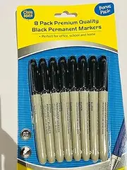 8 pack Premium Black Permanent markers NON TOXIC