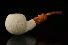 srv - Designer's Lattice Apple Block Meerschaum Pipe with fitted case M2701