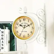 Wall Clock Double Side Clock Classic European Home Office Retro Decor Ornament