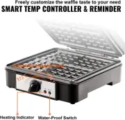 4 Slices Belgian Waffle Maker Breakfast Iron Stainless Steel Non-Stick Electric