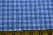 By 1/2 Yd, Blue & White 1/4" Gingham PolyCotton Fabric, N4814