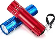 Flutesan 2 Pcs Mini Torches LED Flashlight with Lanyards, Waterproof, Aluminum, Kids, Camping, Hiking, Outdoor, Batteries Included