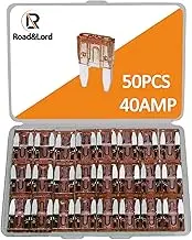 50Pcs 40A Mini Blade Fuses, 40A MiniFuse, ATM APM Blade Fuse, Fusibles Automotive Car MiniFuses Assortment, Mini-Boat-fuses, ATM APM Kit for Car/RV/Truck/Motorcycle