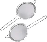 Cabilock 2pcs Stainless Steel Small Sieve Multipurpose Juice Filter Strainer for Kitchen Baking Flour Sifter Spices Mesh Sieve Household Juice Filter