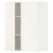 METOD wall cabinet with shelves/2 doors, white/Vallstena white, 60x37x80 cm