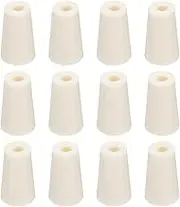 uxcell Tapered Shaped Silicone Stoppers 16 to 22mm, 12 Pcs White Tapered Lab Seal Plugs with Hole for Sealing, Test Tubes, Flasks