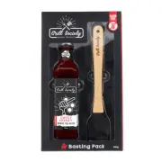 2pc Grill Society Basting Brush BBQ w/Sweet Honey & Barbeque Glaze Sauce 280g