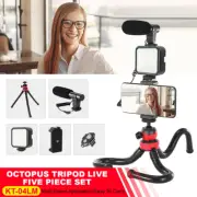 Vlogging Kit LED Light Mobile Vlog Phone Video Selfie Stand Gorilla Tripod