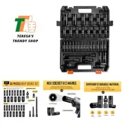 35-Piece 1/2" Drive Deep Impact Socket Set - SAE 3/8"-1-1/4" & Metric 8-24mm,...