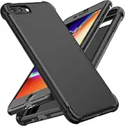 ORETECH Designed for iPhone 7 Plus Case,Designed for iPhone 8 Plus Case with[2 x Tempered Glass Screen Protector]Carbon Fiber Texture Anti-Slip Hard PC+Soft TPU Case for iPhone 7 Plus/8 Plus-5.5"Black