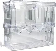 Fish Breeding Box Acrylic Fish Isolation Box with Suction Cups Aquarium Acclimation Hatchery Incubato Perfect Isolator for Aggressive Injured Small Fish (Without Suction Cups)