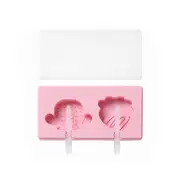 2Pcs New Silicone Ice Cream Mold Popsicle Molds DIY Homemade Freezer Ice Lolly Maker Cartoon Ice Cream Popsicle Ice Pop Maker Mould