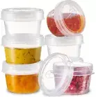 6 Pack 4oz Reusable Small Containers Salad Dressing Condiment Containers
