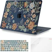 iLeadon Compatible with MacBook Air 13 inch Case 2024 2023 2022 M3 A3113 M2 A2681 (Blue)