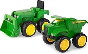 John Deere Mini Sandbox Diggers and Dumpers Toys Truck Set, Building Toys Including 2 Tractors, Construction Toys for Children, Boys and Girls 3, 4, 5+ Year Old