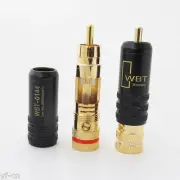 50x High quality Gold plating RCA plug lock Soldering Audio/Video plug Connector
