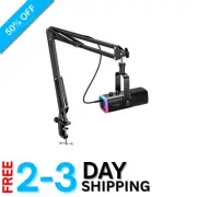 USB/XLR Dynamic Microphone Kit with RGB Light for Gamers & Podcasters