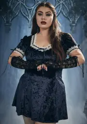 [Widow] Plus Will Never Wilt Crushed Velvet Mini Dress