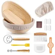 Bread Proofing Basket, 9 Inch Round and 10 Inch Oval Sourdough Bread Baking S...