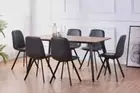 LARKIN 7 PIECE DINING SET/ DINING TABLE 160CM/6 AGNES DARK GREY CHAIRS