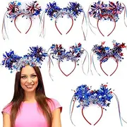[Generic] 4th Of July Headband - Red White And Blue Headpiece | Favors Decorations Headbands For Memorial Day, Labor For Memorial Day, Labor Day, Birthday Party, Wedding Decoration