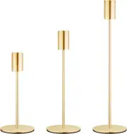 French Gold Candlestick Holders Set of 3, Decor Taper set