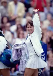 Martina Hingis of Switzerland waving to the crowd as she leaves th- Old Photo