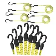 Bungee Cords with Hooks, Bungie Straps, 4 Pack, 48 Inch Long, Flat, Yellow