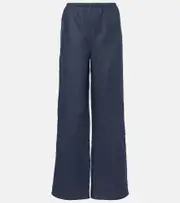 [Asceno] Asceno Austin linen wide-leg pants AU 14 blue