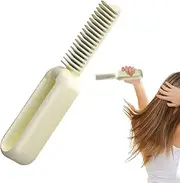 Ionic Hair Straightener Brush - USB Charging Iron Straightener,2000mAh Heated Straightening Brush, Fashion Accessory for Home, Travel, Studio