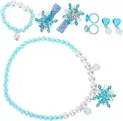 [PACKOVE] 1Set Jewelry Set for Little Snowflake Necklace Bracelet Earring Set Birthday Beaded Jewelry for Special Occasions