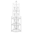 Corner Plant Rack White Indoor Outdoor Display Shelf Space Saver Home Deco 40783