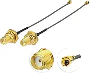 Superbat 3" U.fl/IPEX Cable Mini PCI to SMA Female Low Loss Coaxial Cable for Wireless Routers Mini PCIe Cards Network Extension Bulkhead Pigtail PCI WiFi WAN Repeater Low Loss Coaxial Cable 2-Pack