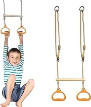 Trapeze Bar for Swing Set,Ring Swing Gym Equipment - Portable Adjustable Stable Sensory Game for Kids, Adults, Children, Backyard, Playground, Indoor, Outdoor