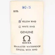NOS Vintage Omega 30.5 mm Seamaster Waterproof Plastic Crystal w/Yellow Ring