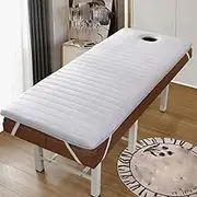 Grey,190 * 80cm S,Memory Foam Massage Bed Pad with Hole Spa Massage Table Mattress Topper with Headrest and Elastic Bands Non-Slip Lash Bed Cushion Thickness 6cm