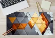 3D Mirror Triangles 5 Texture Non-slip Office Desk Mouse Mat Big Keyboard Game