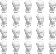 Binxind 20X Female Foam Mannequin Head Model Hat Wig Display Stand Rack White