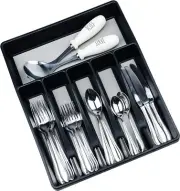 Galashield Silverware Organizer for Kitchen Drawers Flatware Utensils Black