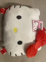 Hello Kitty Head Shaped Plush Backpack Red Bow New