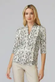 Joseph Ribkoff Ruched Sided Snake Print Top SIze 8 NWT $161 (46)