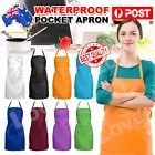 Plain Apron Bib Water Proof Pocket Butcher Waiter Chef Kitchen Cooking Craft
