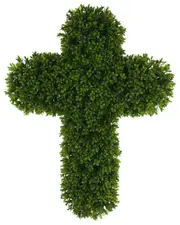 Creative Displays UV-Rated Outdoor Green Boxwood Cross