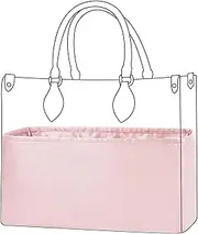 DGAZ Silk Handbag Organizer Insert Fits LV ONTHEGO bags，Silky Smooth Bag Organizer，Luxury Handbag & Tote Shaper(Pink,PM)
