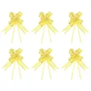 100Pcs 10" Pull Bows Ribbon Gift Wrapping String Decorative Bow Tie Yellow