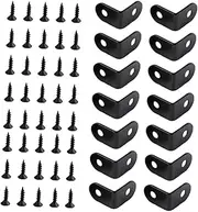 CANIGHT 20x Stainless Steel l Brackets 90° Angle Brackets Metal Shelf Easy to Install Black