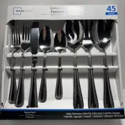 Mainstays Flatware Set 45 Piece Service For Eight Mallory Collection