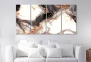 Gold Copper Abstract 3 & 4 Panels Australian Made Wall Canvas High Quality