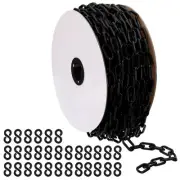 Plastic Chain,150 FEET Safety Barrier Chain for Crowd, 1/4inch(6mm) Black